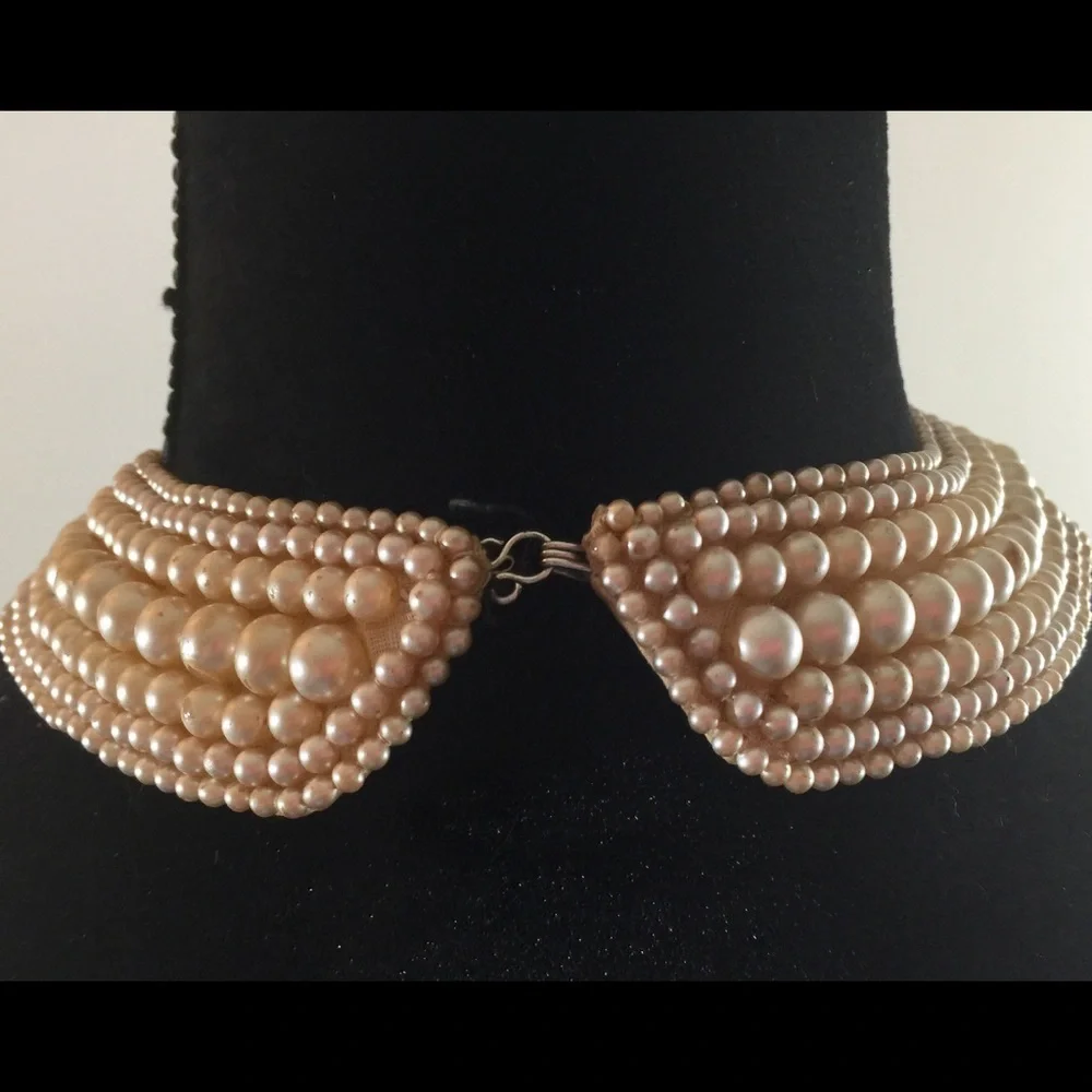 Vtg 50’s Faux Pearl Collar Glentex “Made in Japan”